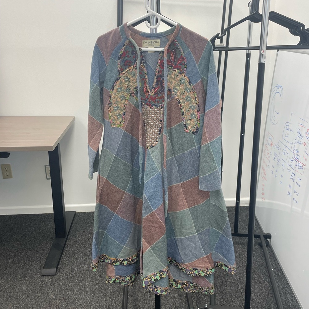 Vintage 1980s Patchwork Koos Van Den Akken New York Dress - Small
